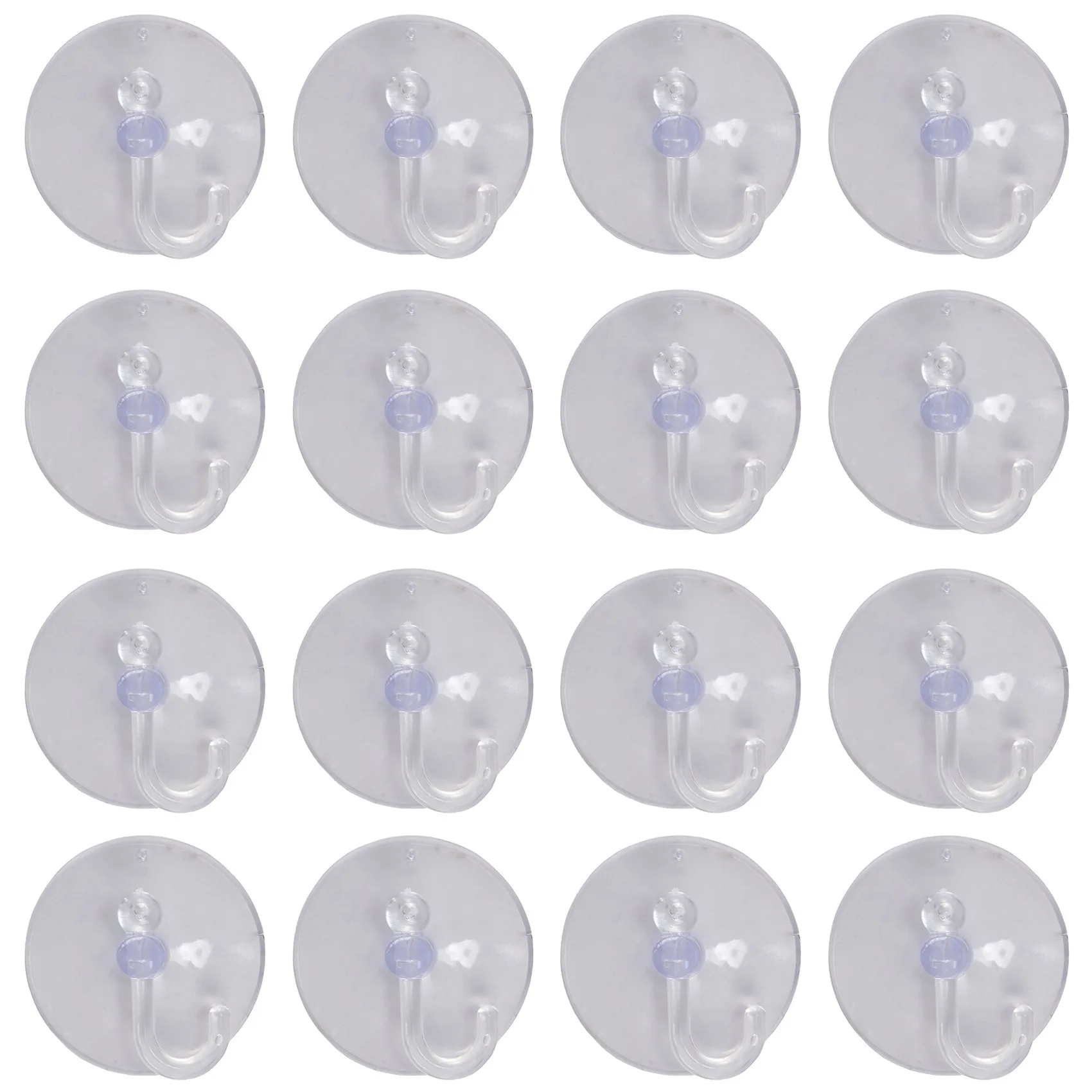 20 X Suction Cups Clear Plastic Cups with Metal Hooks Window Decoration Cabinet Sucker Perfect for Hanging Christmas Decorations