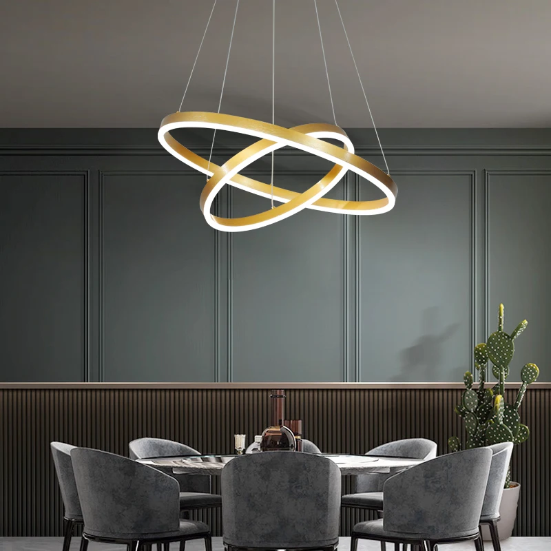 Imagem -05 - Modern Led Ring Chandelier For Living Room Dining Room Bedroom Kitchen Teto Pendant Light Home Lighting Interior Decoration