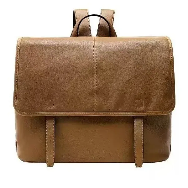 New backpack, vegetable tanned sheepskin, large capacity for commuting to work, the same casual backpack for men and women