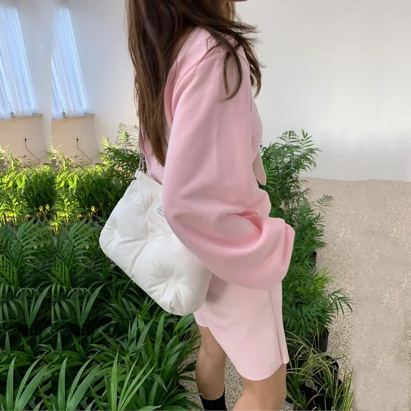 y2k Harajuku Korean Kawaii Tops Sweet Pink Hoodies Sweatshirts Women O-Neck Long Sleeve New Loose Casual Pullovers Autumn Winter