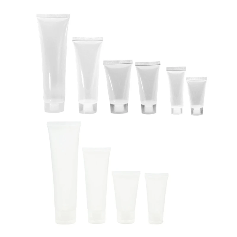 Refillable Empty Squeeze Bottle Plastic Tubes with Cover for Lotion Shampoo Shower Gel Squeezable Leakproof Container