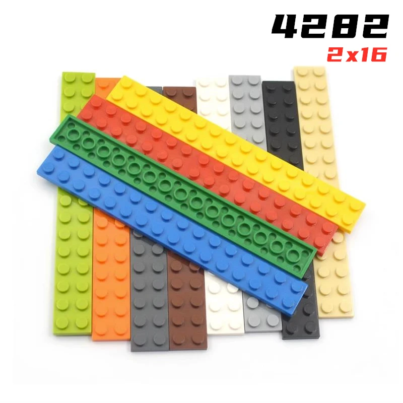 

Rainbow Pig MOC Parts 4282 Plate 2 x 16 Compatible Bricks DIY Assmble Building Blocks Particle Kid Brain Toy Gift