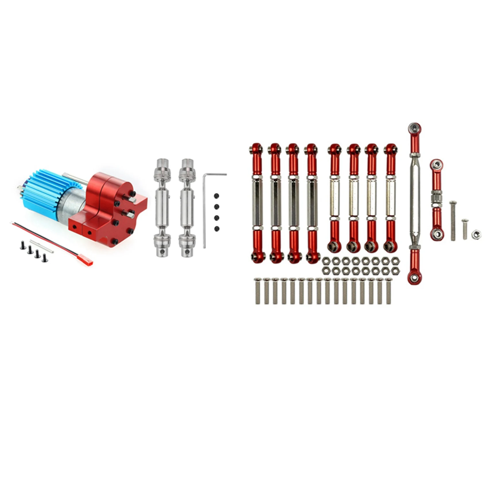 

A04F-For MN D90 D91 D96 D99S MN99S MN90 Metal Pull Rod & Metal Transmission Gearbox 370 Motor With Drive Shaft For WPL C14