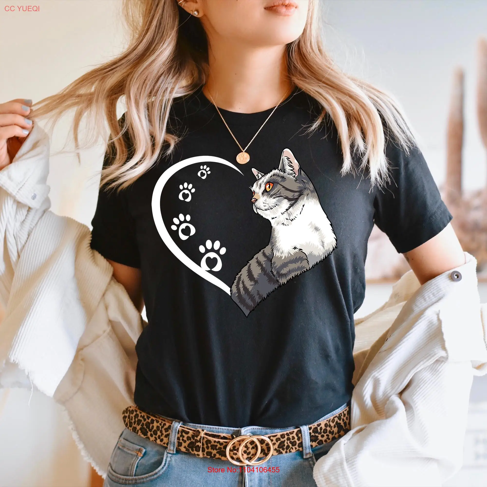 American Wirehair T Shirt Women s Or Cute HearT long or short sleeves