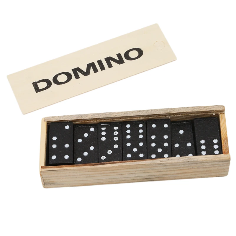 28Pcs/Set Wooden Domino Board Games Travel Funny Table Game Domino Toys Kid Children Educational Toys For Children Gifts