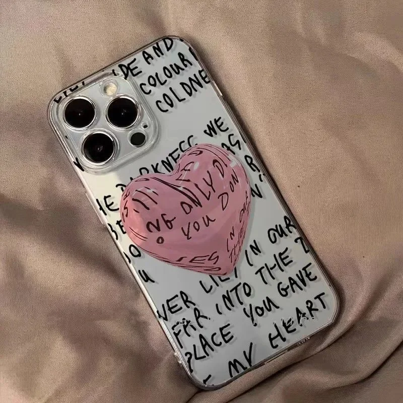 Korean Full screen text Phone Case iPhone16 Pro Max15 14 13 12 11XR XS Max7 8PlusY2K Light luxury style Soft protective shell