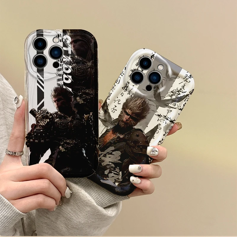 

Black Myth Wukong Game iPhone16 Case Wave Phone Case for iPhone 16 15 14 ProMax 13 12 11 8 7 Plus X XR XS Max TPU Silicone Cover