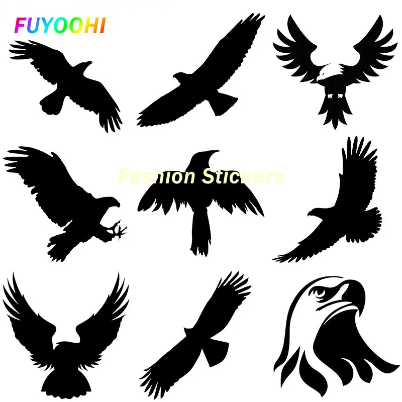 FUYOOHI Stickers Raven Silhouette Die Cut Waterproof Decals Creative Occlusion Scratch Refrigerator Decor Vinyl Car Wrap