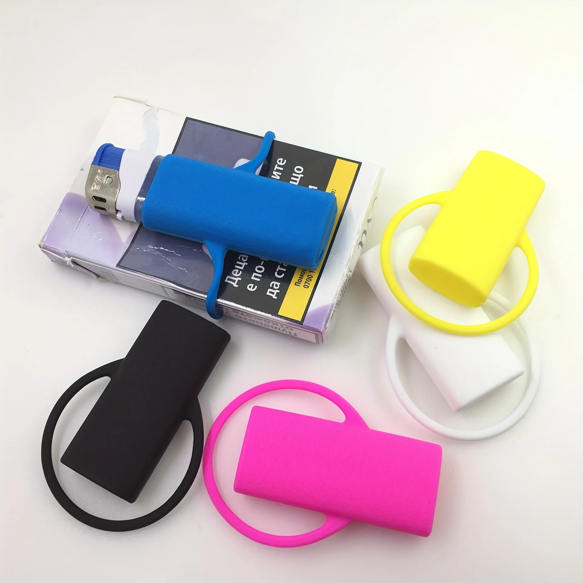 Random Color Silicone Lighter Protector 2Pcs, Soft Surround Sleeve, Anti-drop Safe Storage Case, Portable Universal Smoking Tool