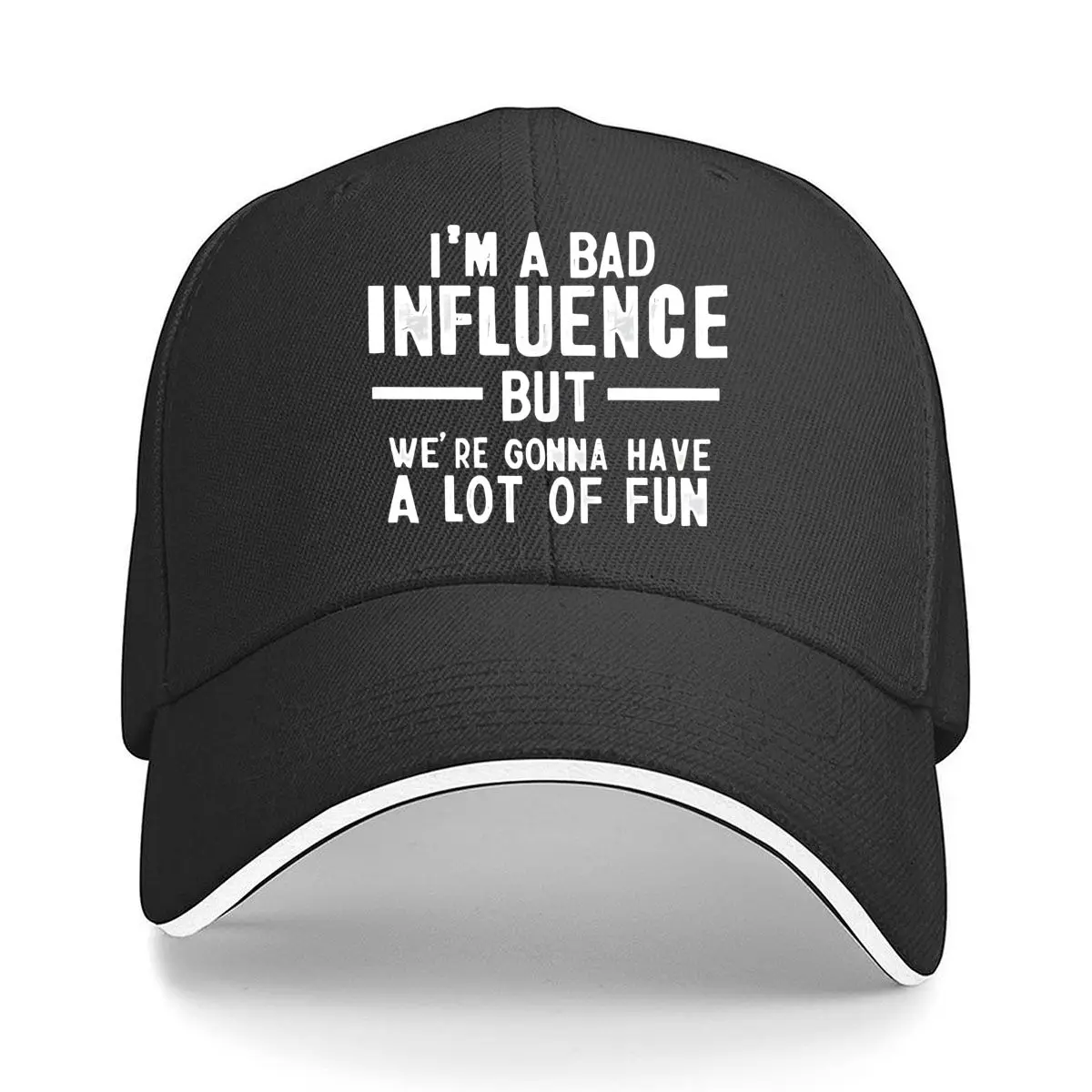Autocollant mural en vinyle Fun Bad Influence, casquette de baseball Hip Hop, mode, sport de plein air, casquette sandwich