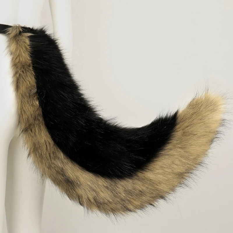 Accessoires d'Halloween pour costume de loup avec oreilles d'animaux, bandeau et queue d'animal, Queue, Taille unique