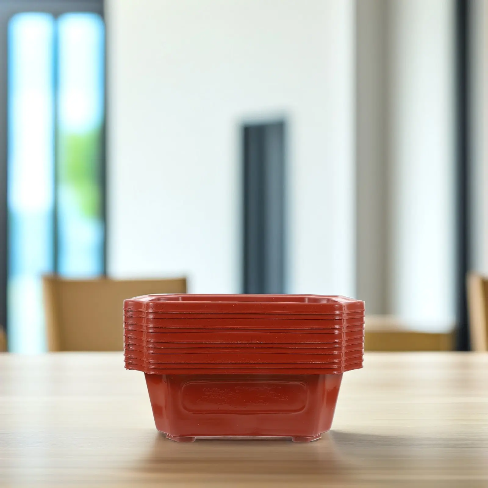 10Pcs Vintage Style Plastic Bonsai Flowerpot Classical Rectangular Planting Pot Indoor Outdoor Gardening Container