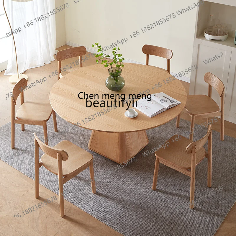 z183 Nordic all solid wood dining table retractable dining table modern simple dual-purpose folding dining table