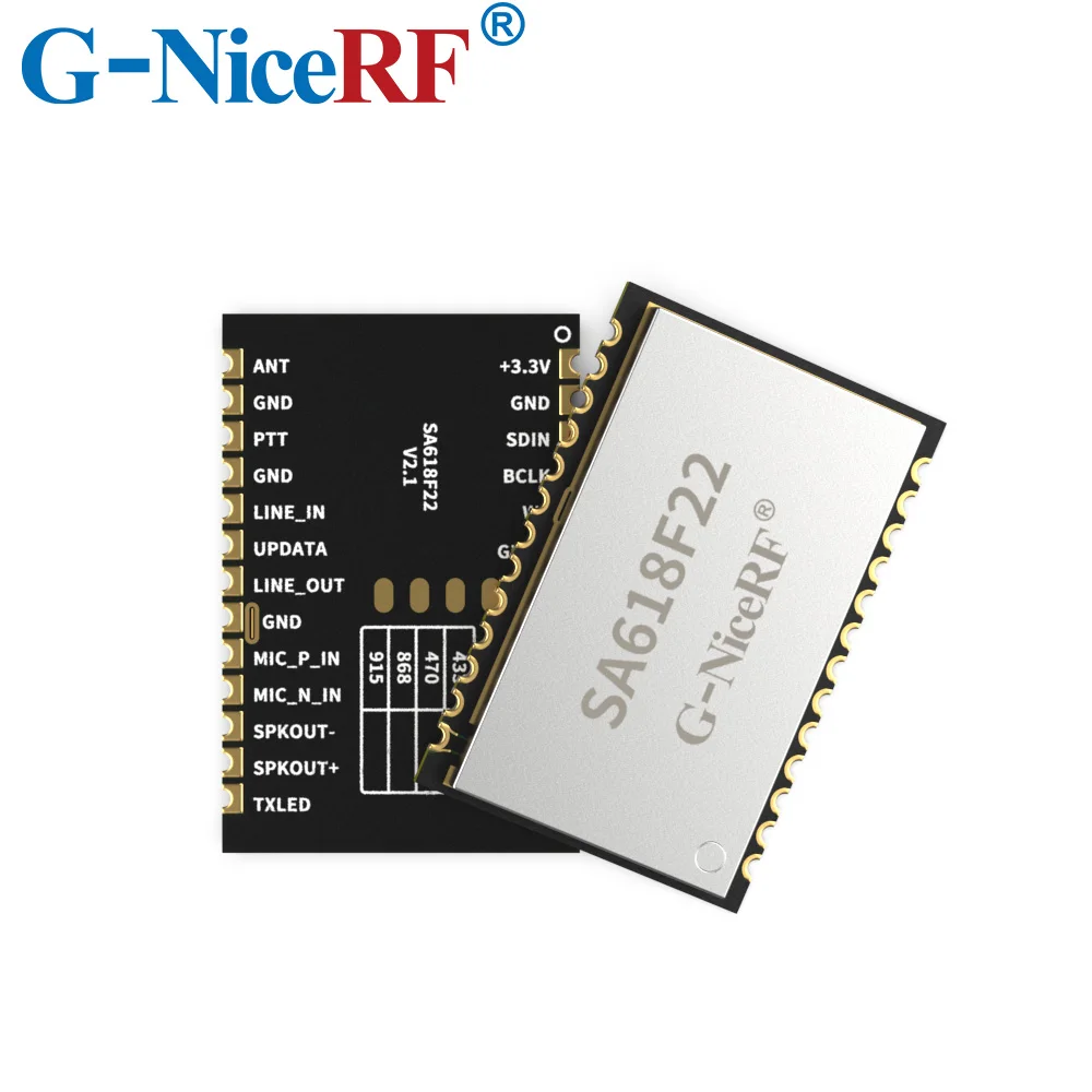 4 PCS SA618F22-U Full Duplex Wireless Audio &SMS 420-510MHz Long Range& Small Size Audio Module with Spring Antennas from NiceRF