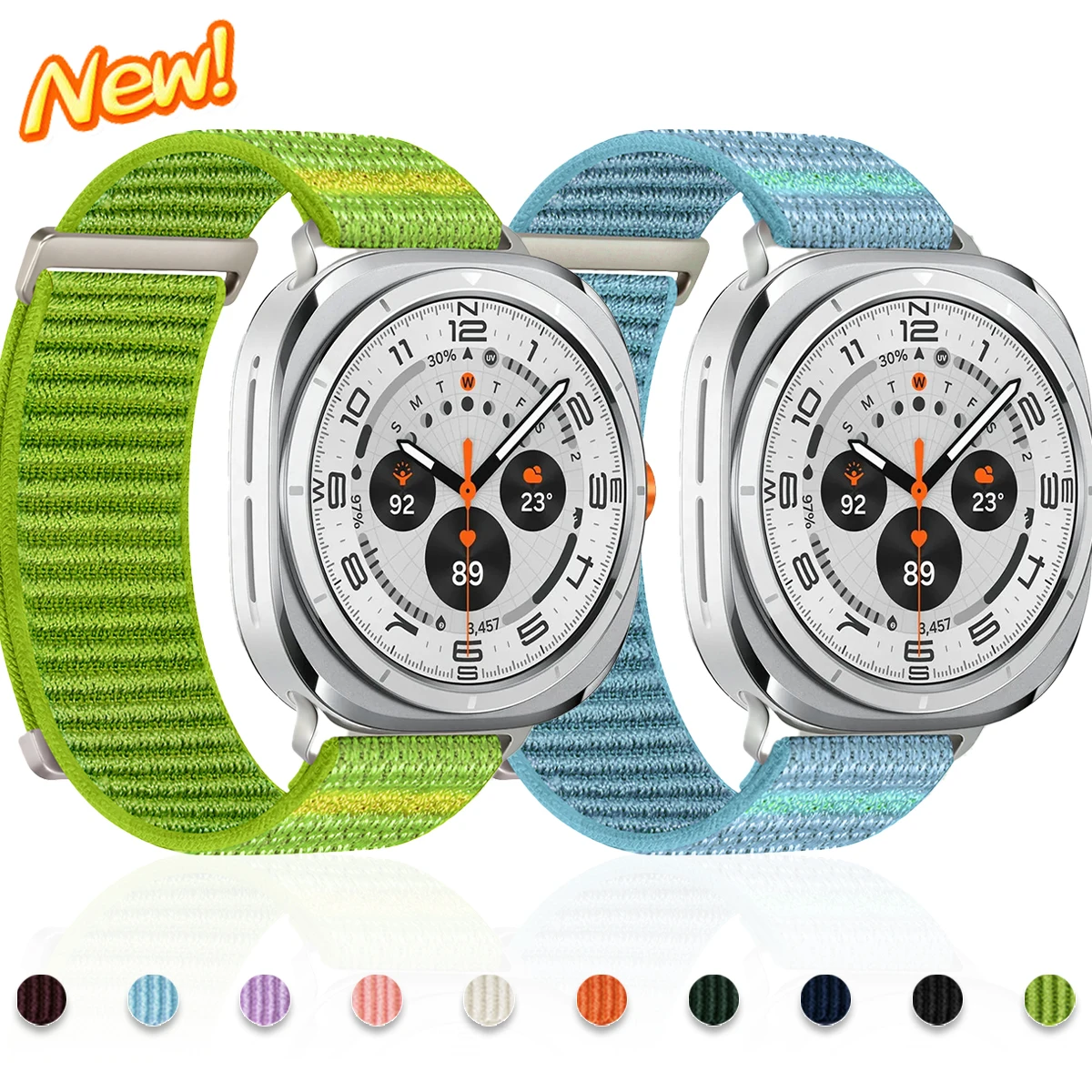 Nylon Loop Band for Samsung Galaxy Watch Ultra 2025 2024 Two-section Mountain Pattern Bracelet Correa Galaxy Watch Ultra 47mm