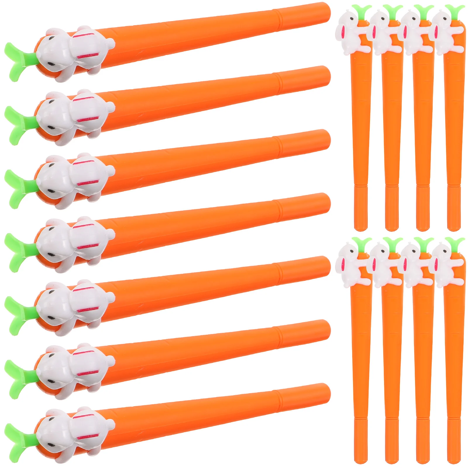 15pcs/10pcs Easter Carrot Rabbit Pens 0.5mm Gel Ink Pens Silicone Signature Pen Easter Bunny Carrot Writing Pen Photo Props