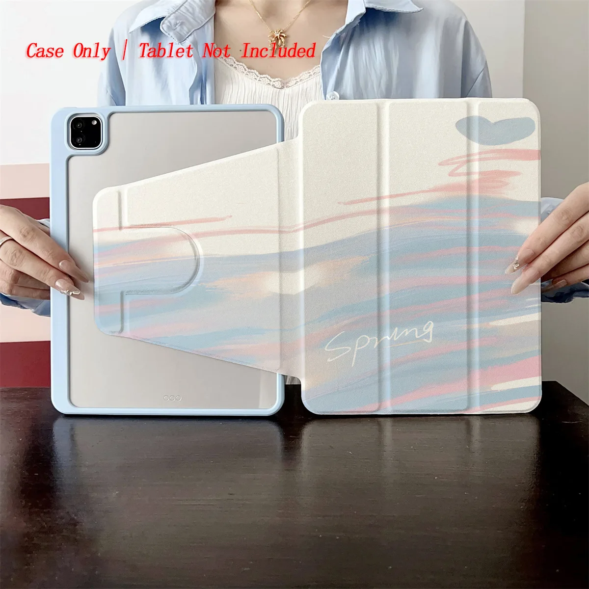 

Creative White Background&Multi-Hued Doodle Lines iPad Case For Apple iPad Pro 12.9 Air 5 Mini 6 9th Gen Slim Anti-Scratch Cover