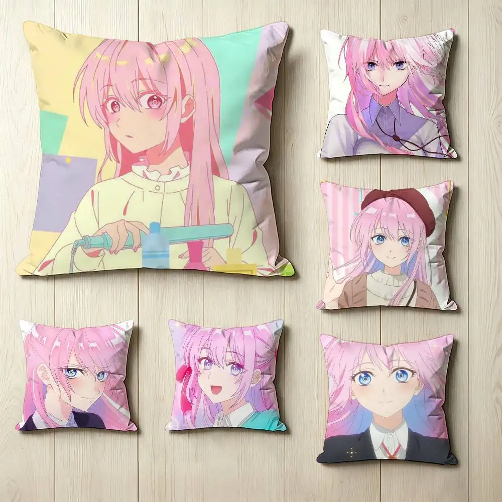 S-Shikimori's Not Just a Cutie M-Miyako Shikimori Pillow Case Square Double-Sided Sofa Cushion Cover Bedroom Bedside Pillow