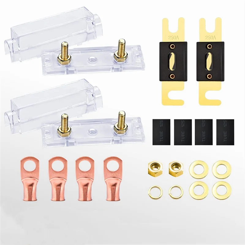 Reliable-2Pcs ANL Fuse Holder Bolt-On Fuse Car Fuse Holders Fusible Link With Fuse 100A Fuses AMP For RV Car Solar