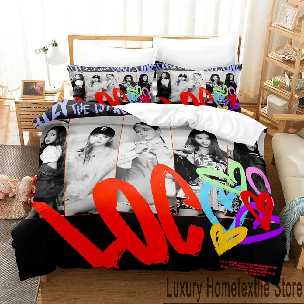 3D Print Korea ITZY LOCO Bedding Set Duvet Cover Bed Set Quilt Cover Pillowcase Comforter king Queen Size Boys Adult Bedding Set