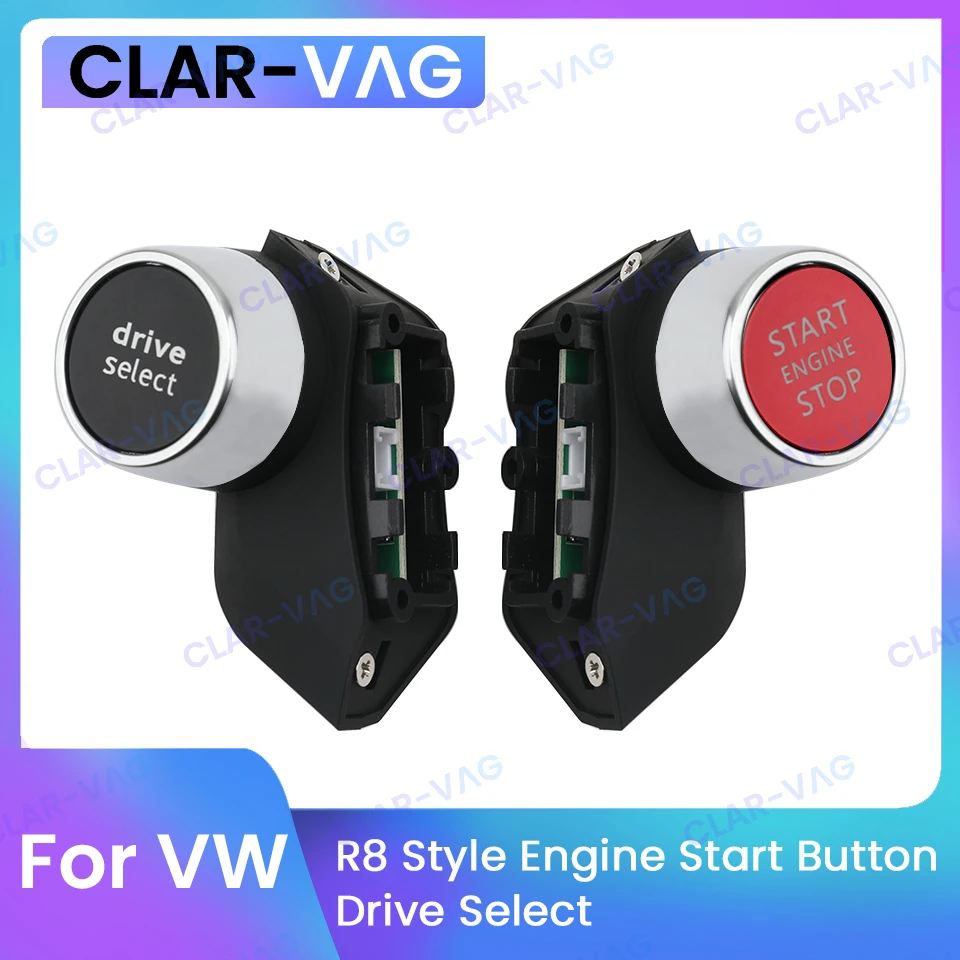 

Car R8 Engine Start Stop Drive Select Switch Button Retrofit Black Silver For VW Golf 7 7.5 Steering Wheel One Button Start Kit