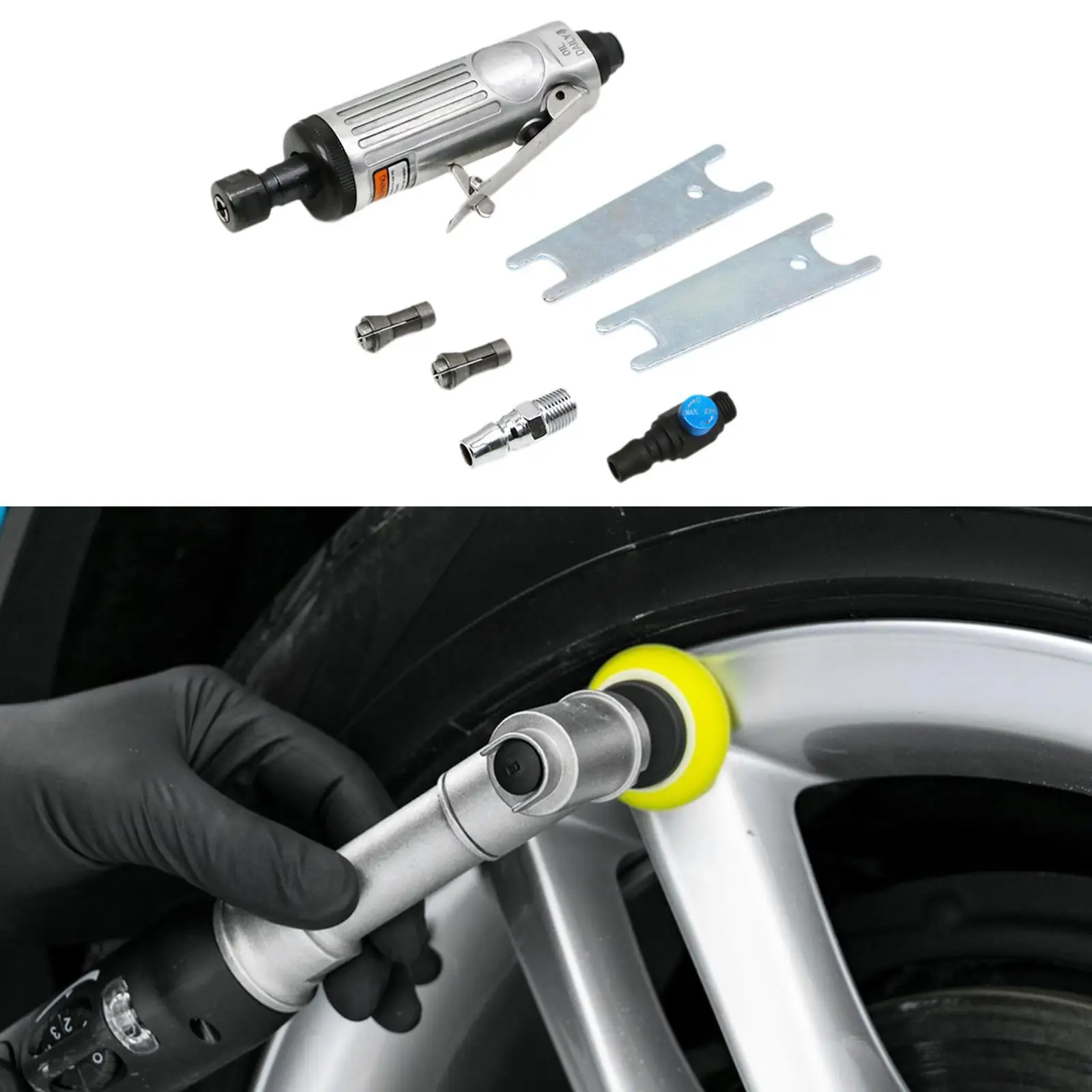 1/4" Luft-Stabschleifer 1/4" (6 mm) und 1/8" (3 mm) Spannzangen zum Polieren und Entgraten