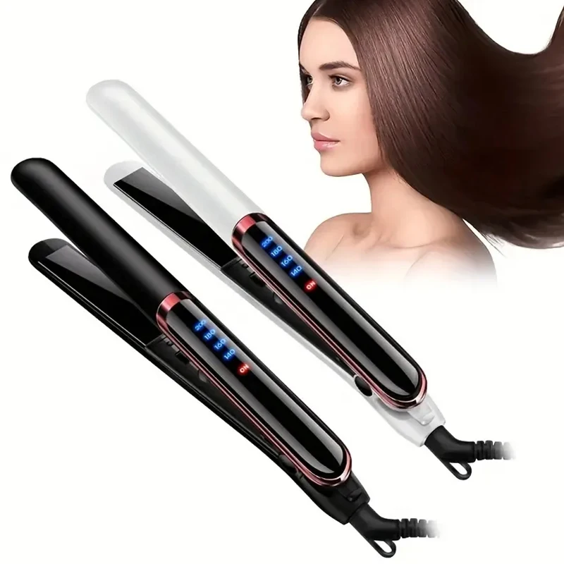 Beauty Salon Professional Two‑In‑One Straightening Iron Curler, With Lcd Display, Quick Heating Straightener