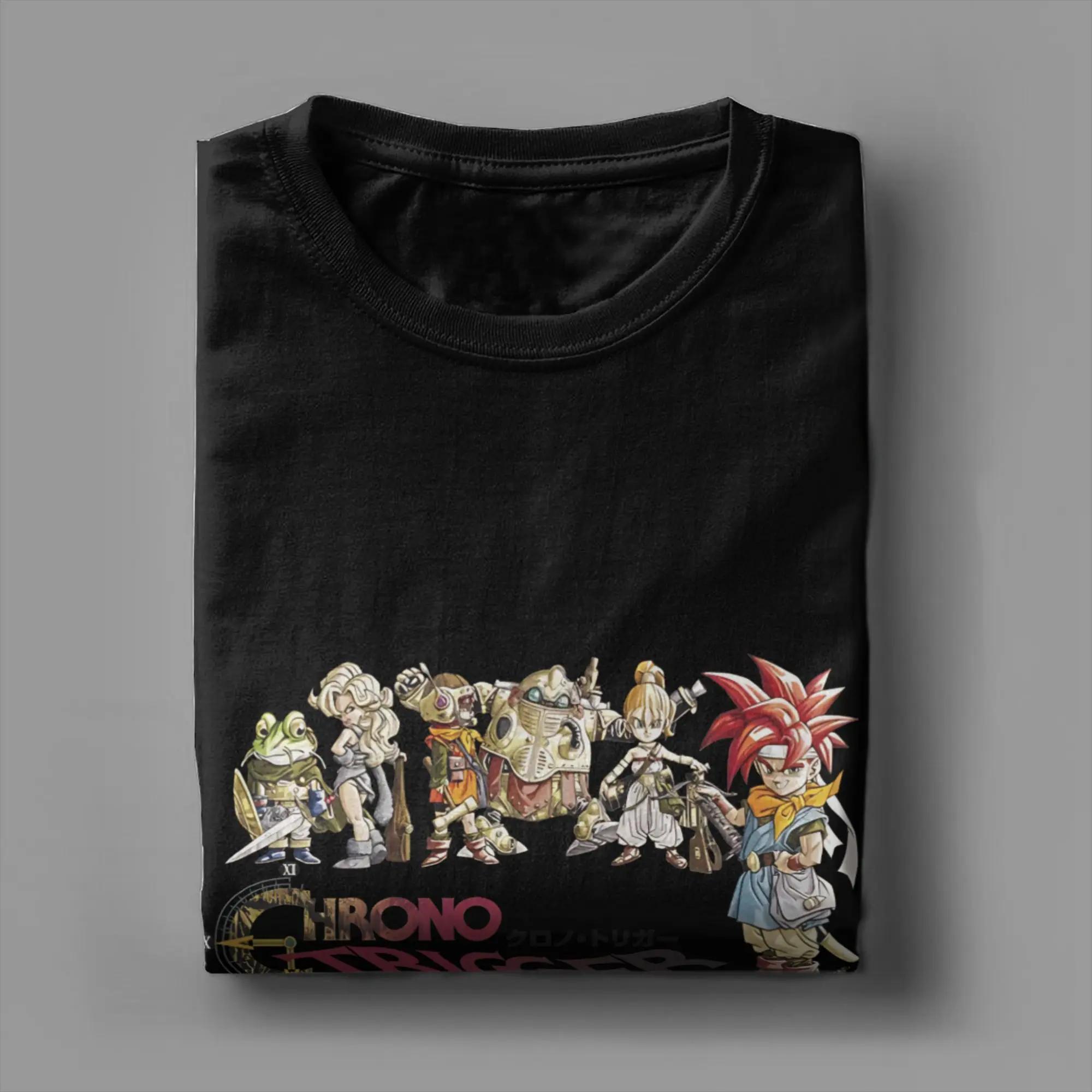 Chrono Trigger Logo Lustiges Grafik-T-Shirt aus 100 % Baumwolle. Chrono Trigger T-Shirts für Herren – Detail 3