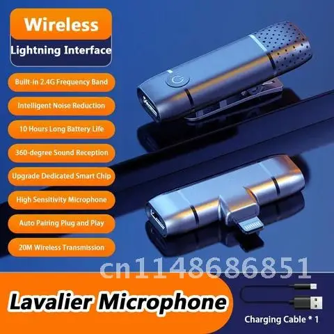 Wireless Lapel Clip Microphone for iPhone Type-C PC Computer Jelly Comb Professional Mic Speaker for Live Broadcast