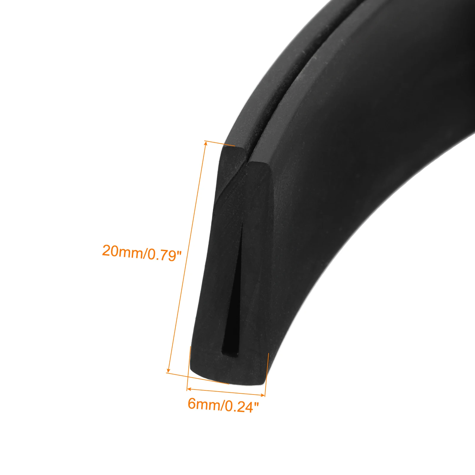 Uxcell 1/2/3 Meter U-Kanal-Kantenschutz Gummidichtungsstreifen Kantenschutz Flach/Rund Typ Geeignet für 0,5-12mm Kanten für Autotüren