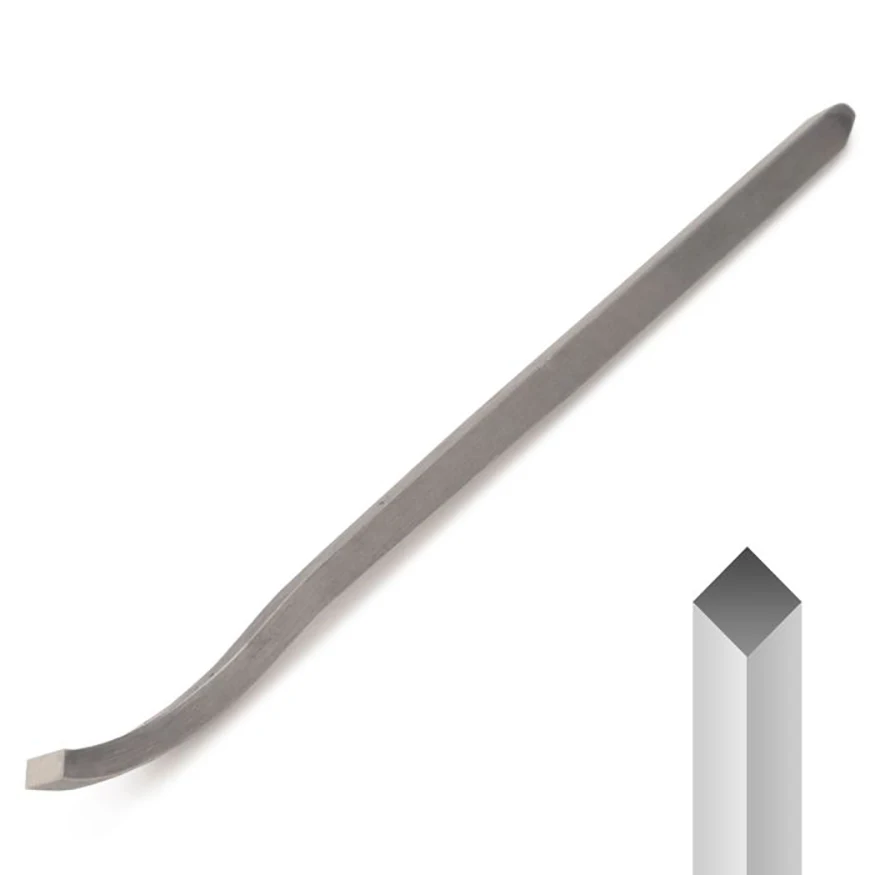 GRS Curved Ring Graver - Shallow Curve Carbon Steel Tool for Engraving Inside Rings & Bangles, Square Shank for QC Holder