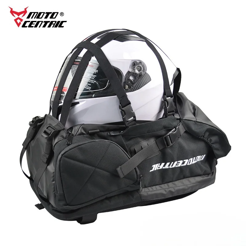 MOTOCENTRIC Waterproof Motorcycle Backpack Multifunction Moto Travel Tail Bag Luggage Motorbike Helmet Pack Rear Seat Bag