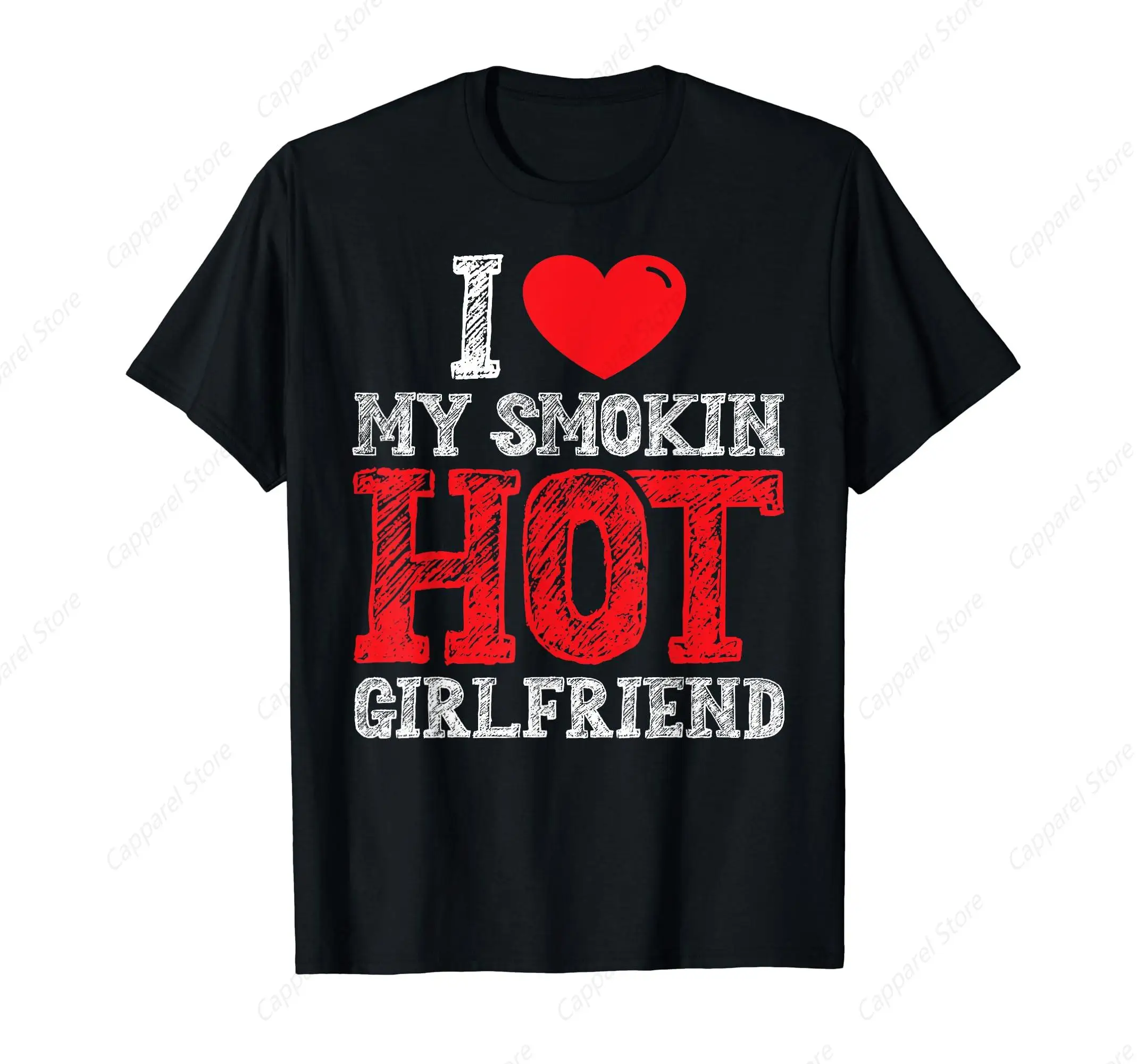 I LOVE MY GIRLFRIEND Boyfriend Valentine’s Day T-Shirt for Men Women Cotton Top Tee