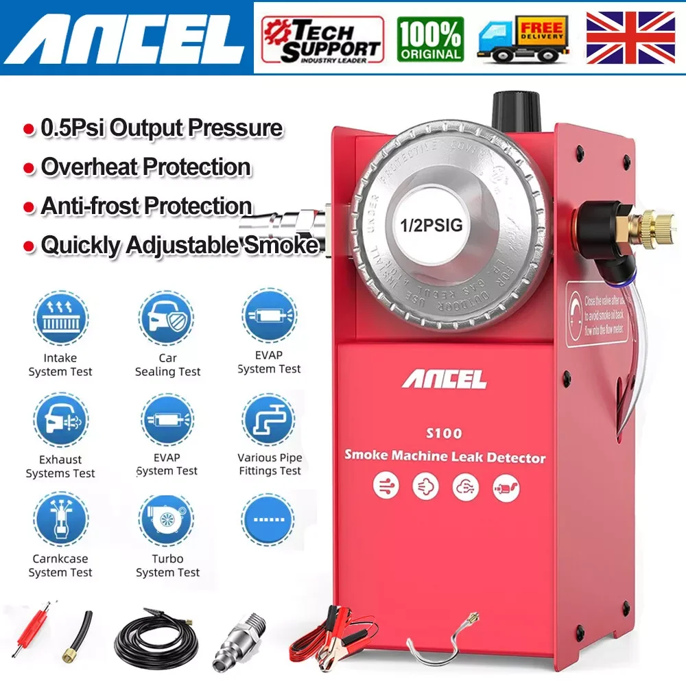 

ANCEL S100 Car EVAP Smoke Machine Leak Detector Vacuum Leakage Fuel Pipe Leak Tool DC12V Auto Leak Smoke Detector ﻿