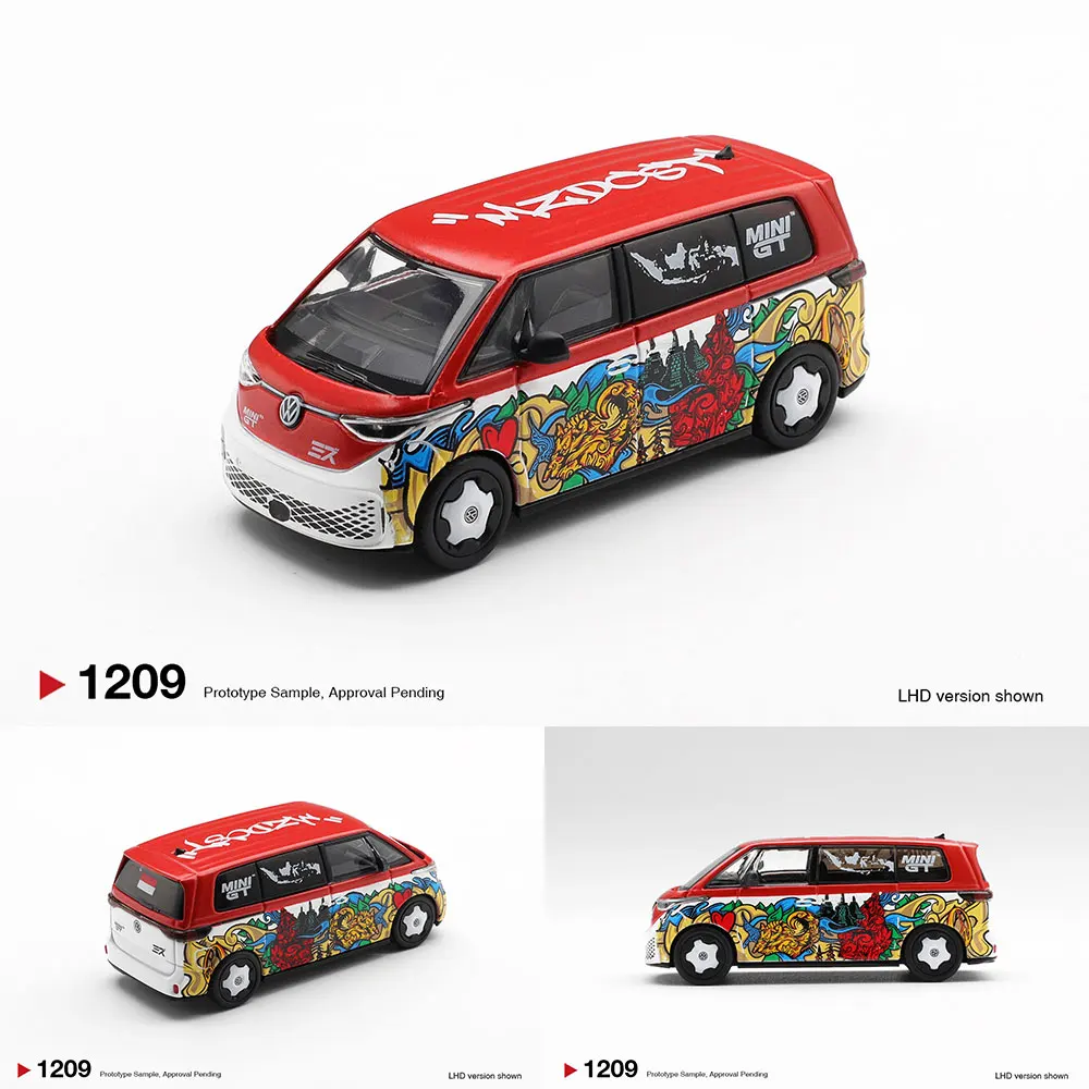

Предзаказ MINIGT 1/64 Volkswagen ID. Модель автомобиля Buzz Mizu Design Diecast, высокопроизводительная модель, подарок для мальчиков и взрослых