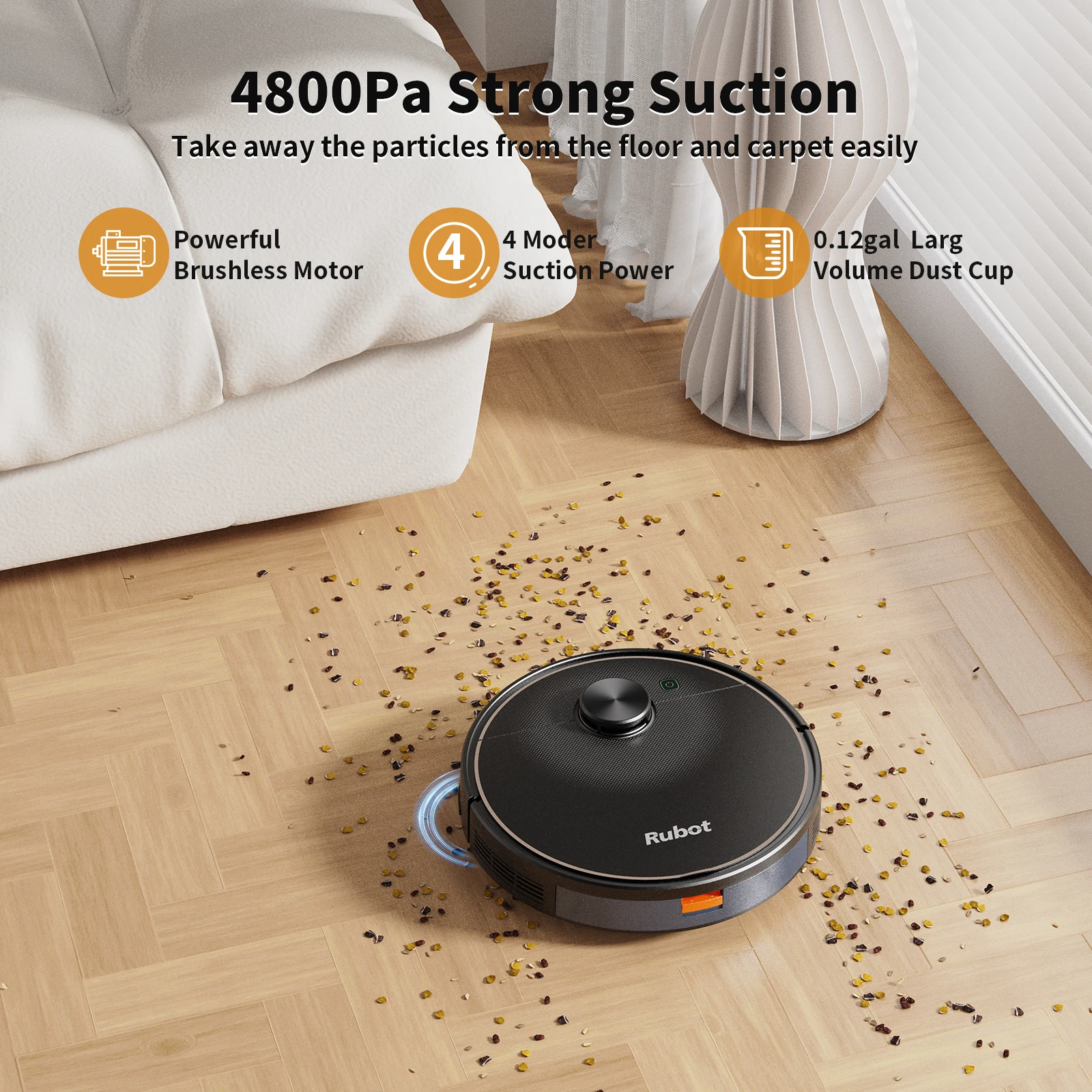 Chuboor Robot Vacuum Cleaner 4800Pa and Mop Robot, LiDAR Navigation, Vacuum Cleaner Robot with App 150 Minutes Running Time