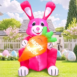 KOOY Easter Bunny Decoration for Home Outdoor Infalatable Rabbit Decor Party Garden Decor DIY Ornament with LED Light