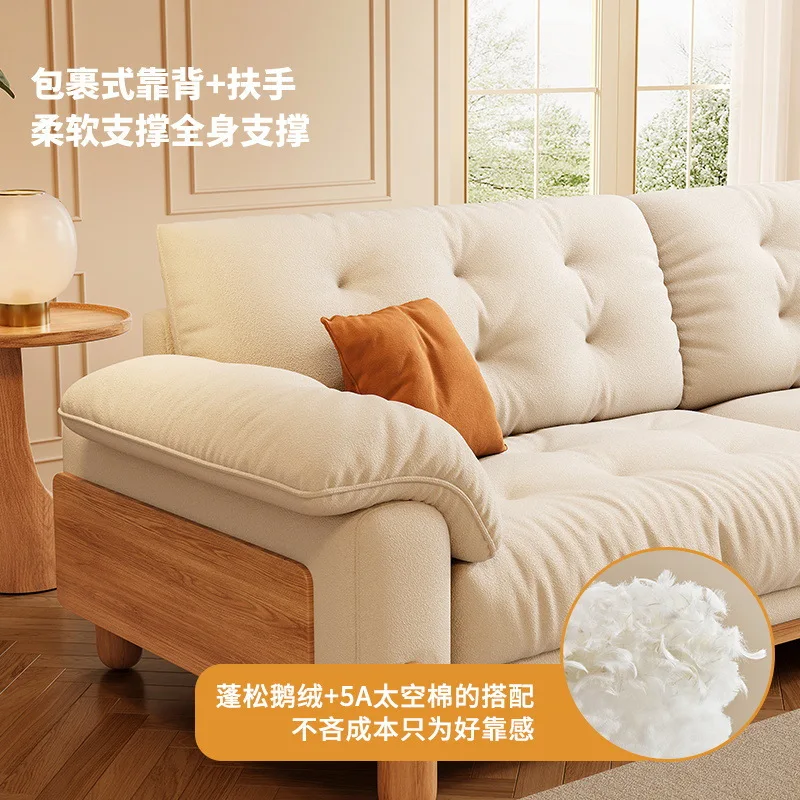 

Скандинавский бревенчатый диван с ветровым облаком, японский прямой ряд, маленькая квартира, кошачья царапина, тканевый диван для гостиной, диван из цельного дерева