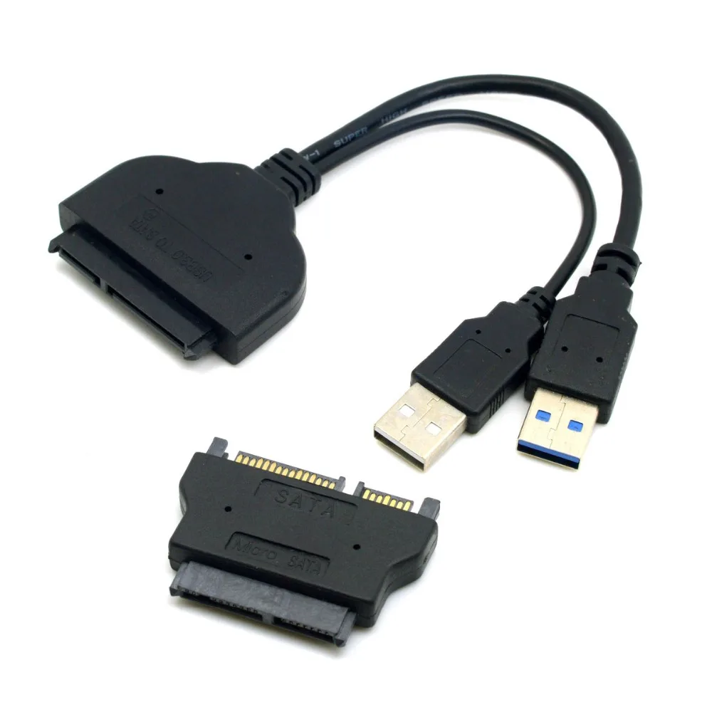 USB SATA Adapter USB 3.0 to Micro SATA 7+9 16Pin Cable External Hard Drive Converter for 2.5