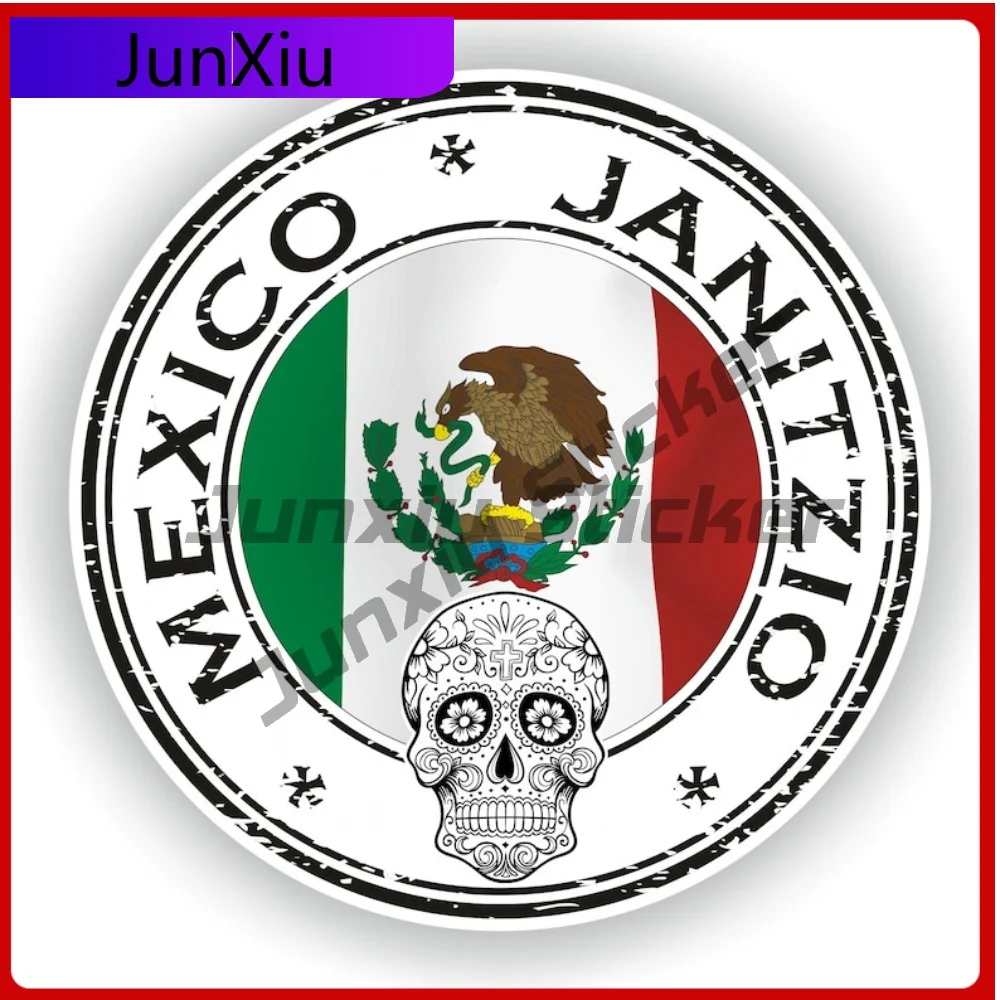 

Mexico Janitzio Day of The Dead Seal Sticker Round Flag Vinyl Decal Waterproof Exterior Decoration for Motorcycle Helmet