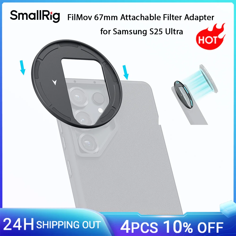 

SmallRig FilMov 67mm Magnetic Filter Adapter for Samsung S25 Ultra Quick Release Adsorption Design Compatible w 67mm Filter 5185