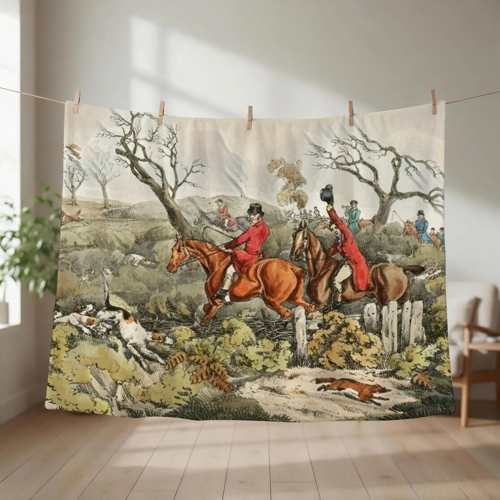 Fox Hunting - Dogs Chasing a Fox Throw Blanket Luxury Thicken warm for winter anime Cute Blankets