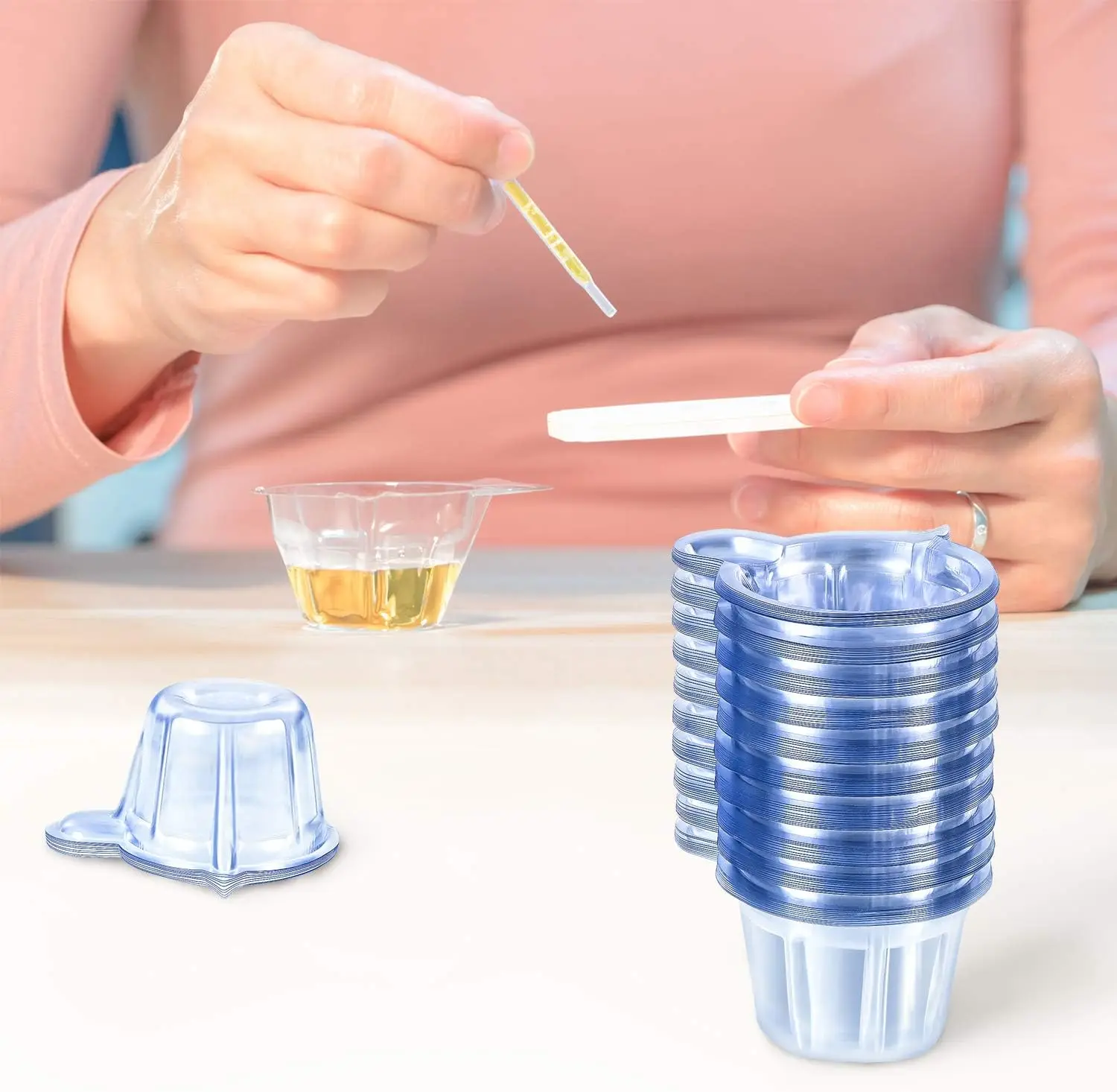 50pcs Urine Cups Disposable Plastic Urine Collection Cups 40ml Specimen Container for Pregnancy Confirm Ovulation Test pH Test