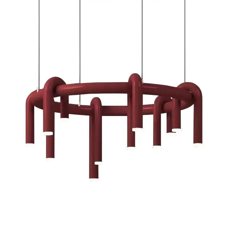 

Designer U-shaped chandelier Modern Nordic living room Long dining room Bar counter Bedroom Model room Wrought iron ring