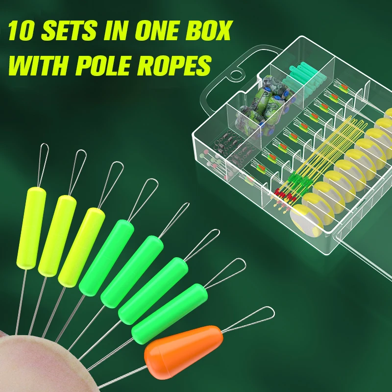ZUKIBO Fishing Kit Float Space Bean Set Connector Fishing Line Carp Fishing Accessory Oval Stopper Fishing Bobber Fishing Tackle