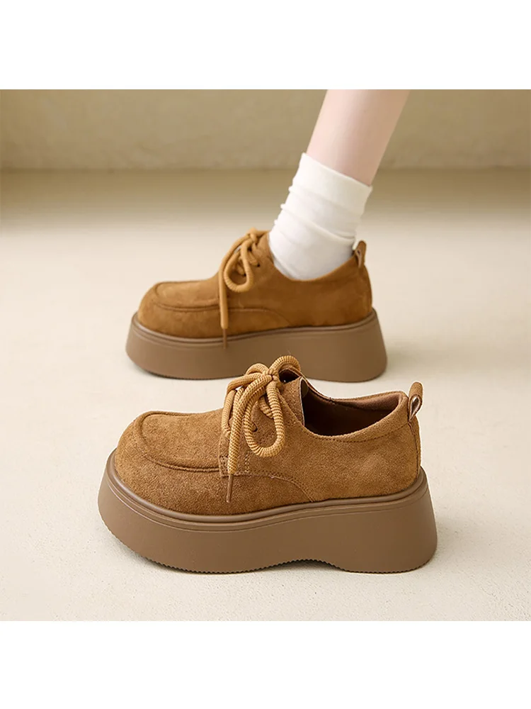 

Women's Birkfoot Thi Boted Genuine Leather oes Spring 2026 Faionable Casual Sle Soft Insole Increased Height Loers