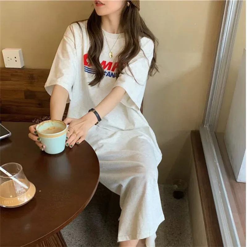 Summer Casual 2022 New Shirt Dress Women Korean Fashion Print Clothes Ladies Loose Short Sleeve Pocket Oversize 4XL Long Dresses