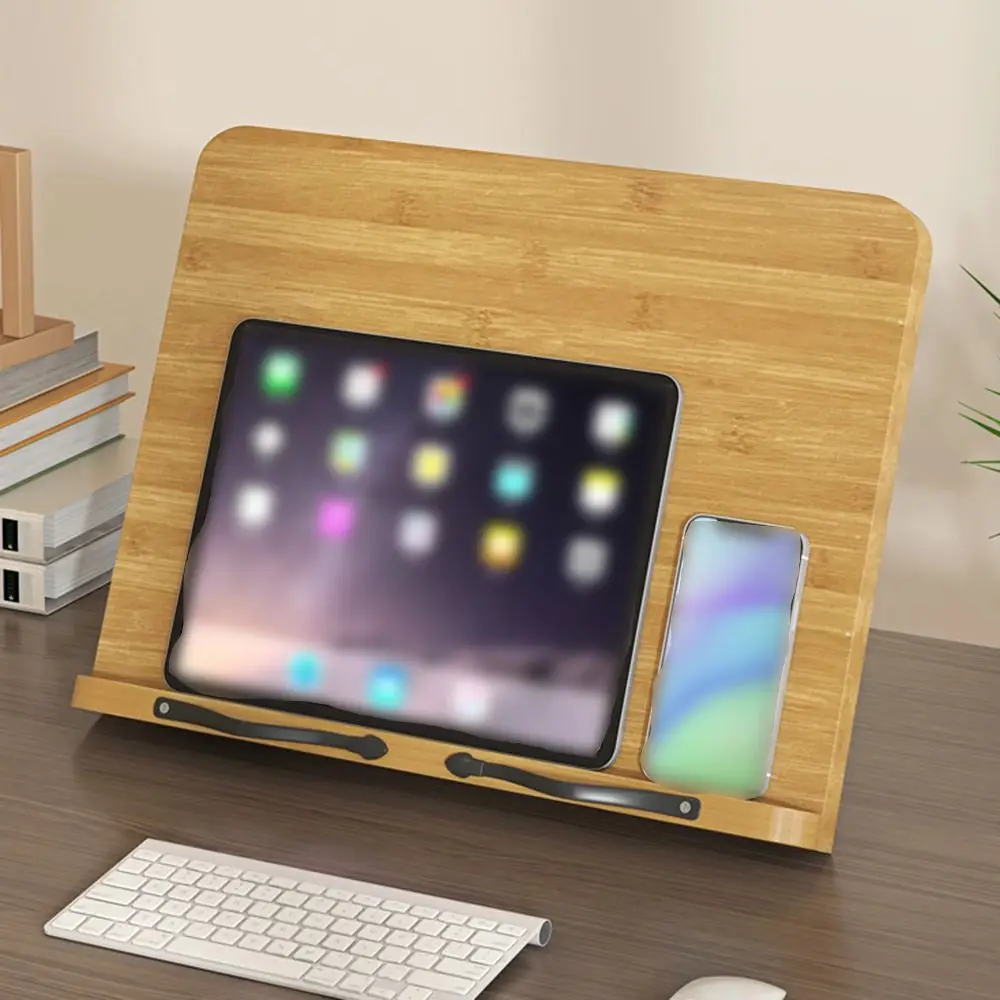 8 Adjustable Tilt Angles Wooden Book Stand Multi-Functional Comfortable Reading Reading Holder Stable Non-slip Desk Bookshelf - view 2