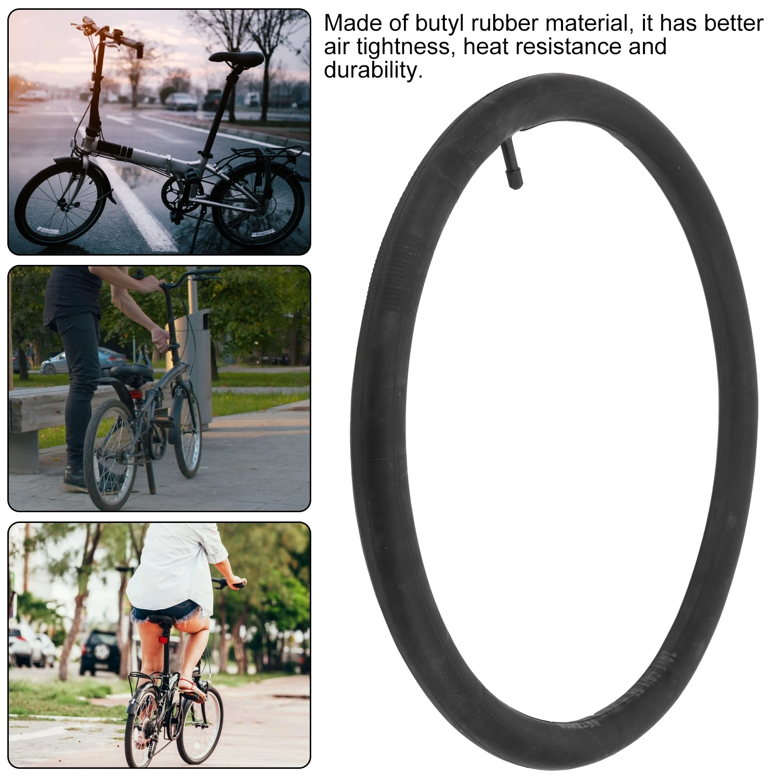 20x1.50 ‐ 1.75 أنابيب داخلية للدراجة 20 بوصة أنبوب داخلي مطاطي بوتيل بديل متين وبسيط تركيب للدراجات الهوائية القابلة للطي #5