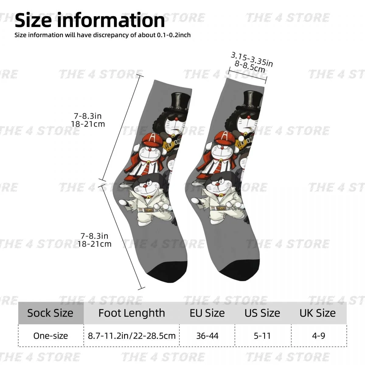 D-Doraemons High elasticity polyester fiber cosy Unisex Running Happy 3D color printing Socks